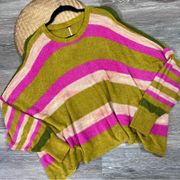 Free people all about you striped soft chenille sweater