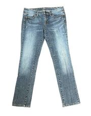 Ann Taylor Loft Modern Slim Straight Jeans Petites Low Rise Wash Denim Women 6P