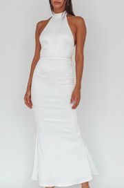 FIFTH AVENUE BOW BACK MAXI DRESS WHITE