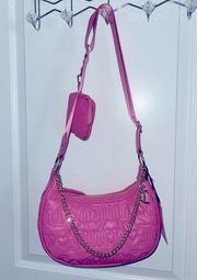 NWT JUICY COUTURE JUICY PINK JUICY PUFF HALF MOON CROSSBODY BAG