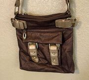 Metallic brown/gold small crossbody purse