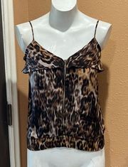 Karina Grimaldi animal print spaghetti strap blouse