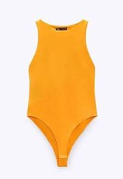 Orange Halter Top Bodysuit