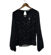 Yoana Baraschi Size S NWT Black Silk Beaded Blouse