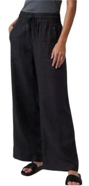 Athleta Black Cabo Linen Wide Leg Pant