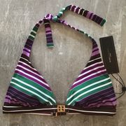 💕BCBGMAXAZRIA💕 Triangle Striped Bikini Top