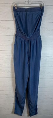 Cisono chambray tencel strapless jumpsuit size Small