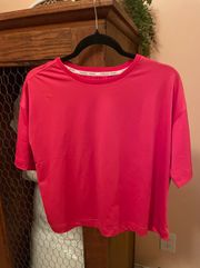 Cropped Hot Pink Workout Shirt Medium