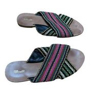 Diane Von Furstenberg Cindi Crisscross Flat Slide Sandals Size 6.5