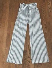 Wide leg striped pants