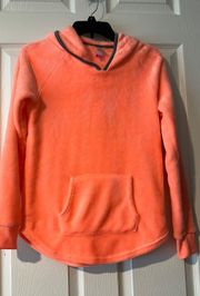 Neon orange fleece Hooded Pullover