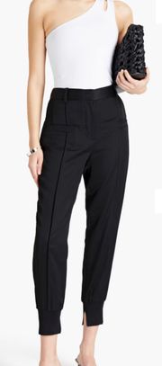 Black Satin Tapered Pants