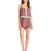 NWT RAGA Wild Love Crochet Trim Romper