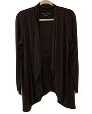 Soft Surroundings Cardigan Small Brown Open Front Drape Waterfall Sweater