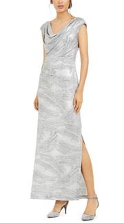 Cowl Neck Metallic gown