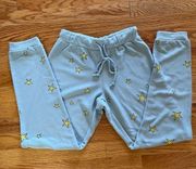 NWOT Chaser blue with yellow star sweat‎ pant joggers, S