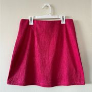 NWT Glamorous Hot Pink Mini Skirt Women’s Small Crinkle Runched Sexy Bright