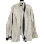 POL Womens Cable Knit Chenille Open Front Cardigan Sweater Size L Cream