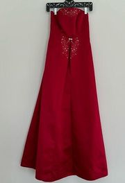 Michaelangelo Vintage Red Satin Formal Dress Sz 4