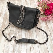 Joe’s Jeans Black Leather Chain Crossbody Bag