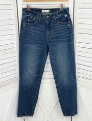 Abercrombie & Fitch The Boyfriend Mid Rise Ankle Jean Blue Distressed 28