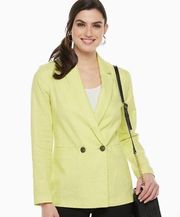 NWOT APT.9 Lime Green Linen Rayon Blend Double Breasted Blazer XL