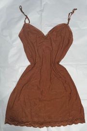 Lace Brown Mini Dress