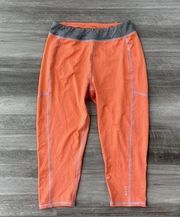 Lands End Orange Melon Athletic Pants Size XL Capri Stretch R4