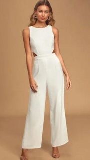 Lulus Lulu’s white cutout jumpsuit size Small NWT