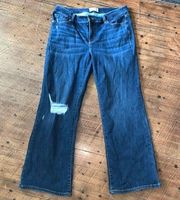 Lane Bryant distressed 16 mid rise western boot normcore jeans