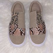 . Snakeprint Slip on Sneakers sz9