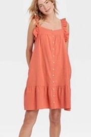 Terracotta Sundress button down sundress with pockets, fits true to size (M)