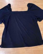 CITY CHIC ROMANTIC TOP BLACK SHORT SLEEVE WOMENS SZ 22 P1-273