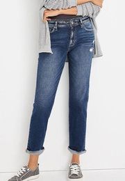 New Kancan for Maurices High Rise Rolled Hem Boyfriend Jeans size 24