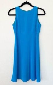 Donna Ricco Cerulean Blue sleeveless A line dress size 4 petite