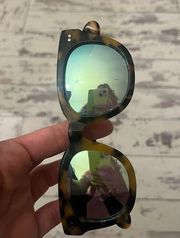 Madewell blue mirrored and tortoise shell sun glasses