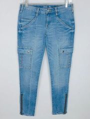 London Jean Light Wash Cargo Jeans 2