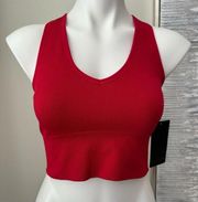 90 Degrees Women’s Seamless V-Neck Crop Ribbed Tank Top Size L