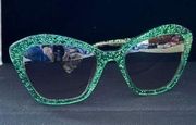 Miu Miu Core Collection Green Glitter Sunglasses