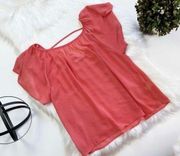 NWT Womens A’gaci Flowy Coral Top - Sz S