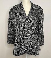 Notations Suit jacket.  Animal Print. Zebra print.  Size Large.