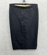 BCBGMAXAZARIA Women's Skirt Pencil Skirt Solid Black Size 4 Ruched Back Wool