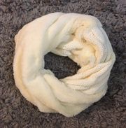 Thick White Infinity Scarf Knit And Fur