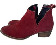 Red Suede ANKLE BOOTS DIBA TRUE SHORT SIDE Booties Size 8