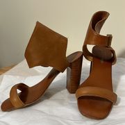 Jeffrey Campbell x free People leather heeled sandal open toe 7.5