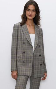 Babaton Samuel Blazer Faded Black Grid Plaid