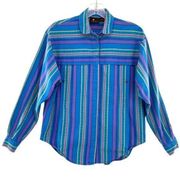 Liz Sport Vintage Striped Western Button Down Shirt