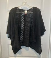 No boundaries Black Knit Semi-Sheer Open Front Cardigan size M