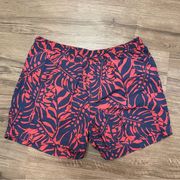 Swim Blue & Red Tropical Swim Trunk Board Shorts