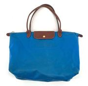 Longchamp Cobalt light blue Le Pliage Shoulder Tote medium size bag